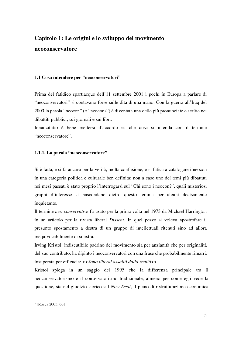Anteprima della tesi: I neoconservatori americani: analisi del movimento culturale e delle prospettive politiche, Pagina 5