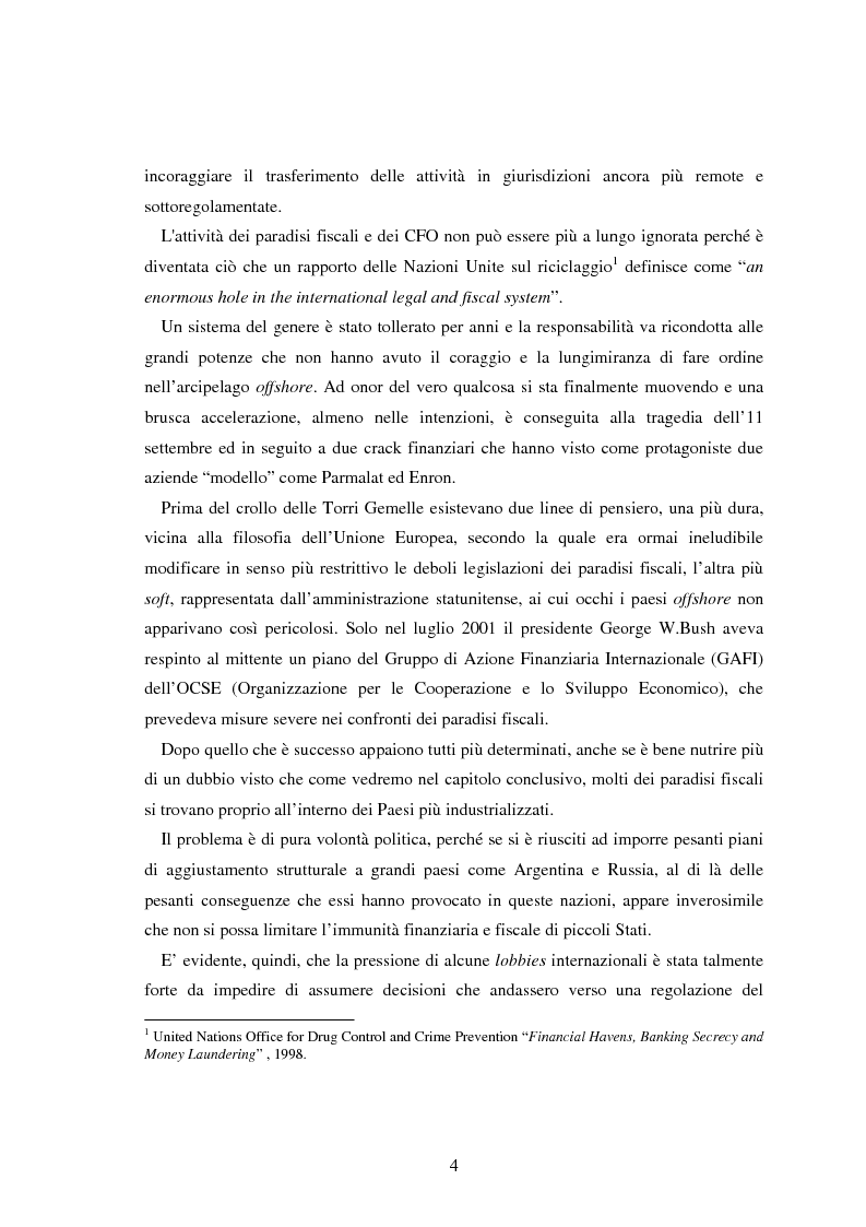 Anteprima della tesi: Paradisi fiscali e centri finanziari offshore: uso e abuso nei casi Parmalat ed Enron, Pagina 4