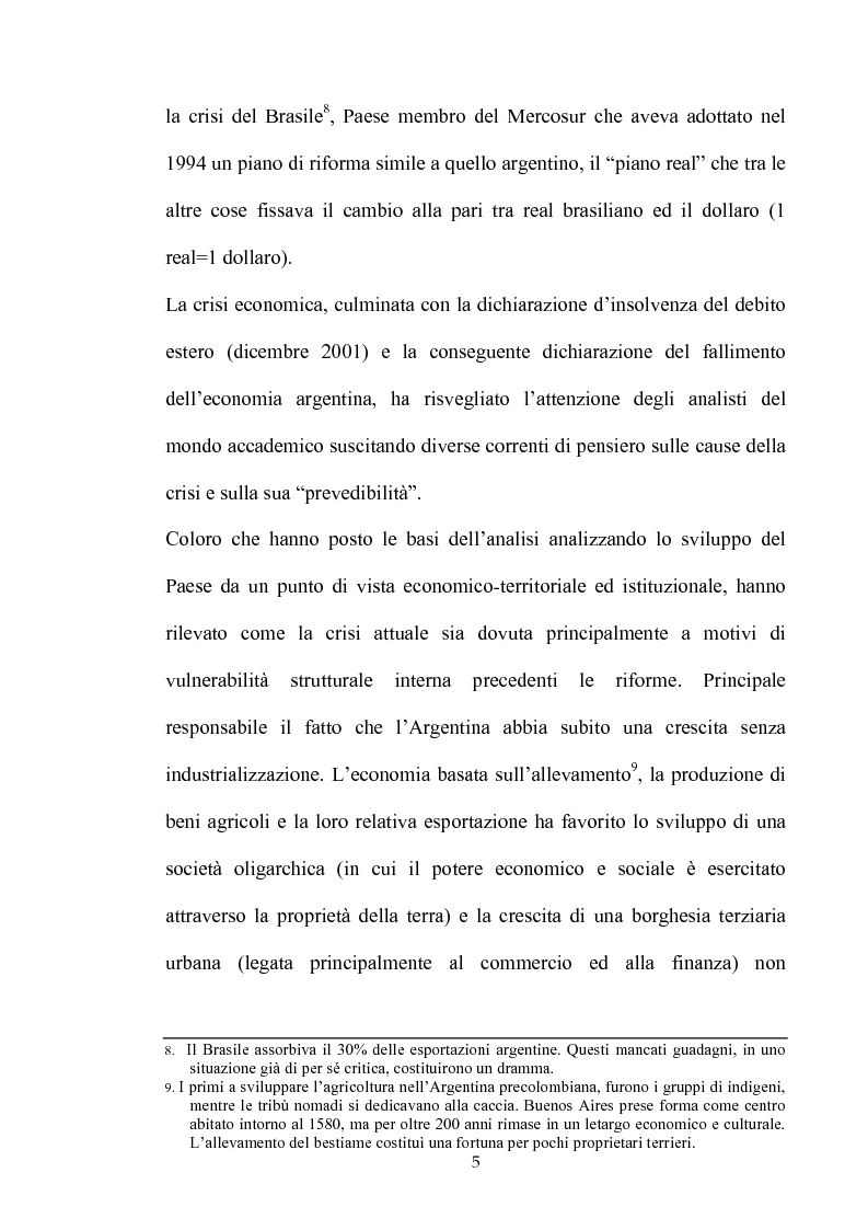 Anteprima della tesi: Dinamiche dello sviluppo in Argentina (1990-2000): relativi problemi di misurazione e proposte, Pagina 4