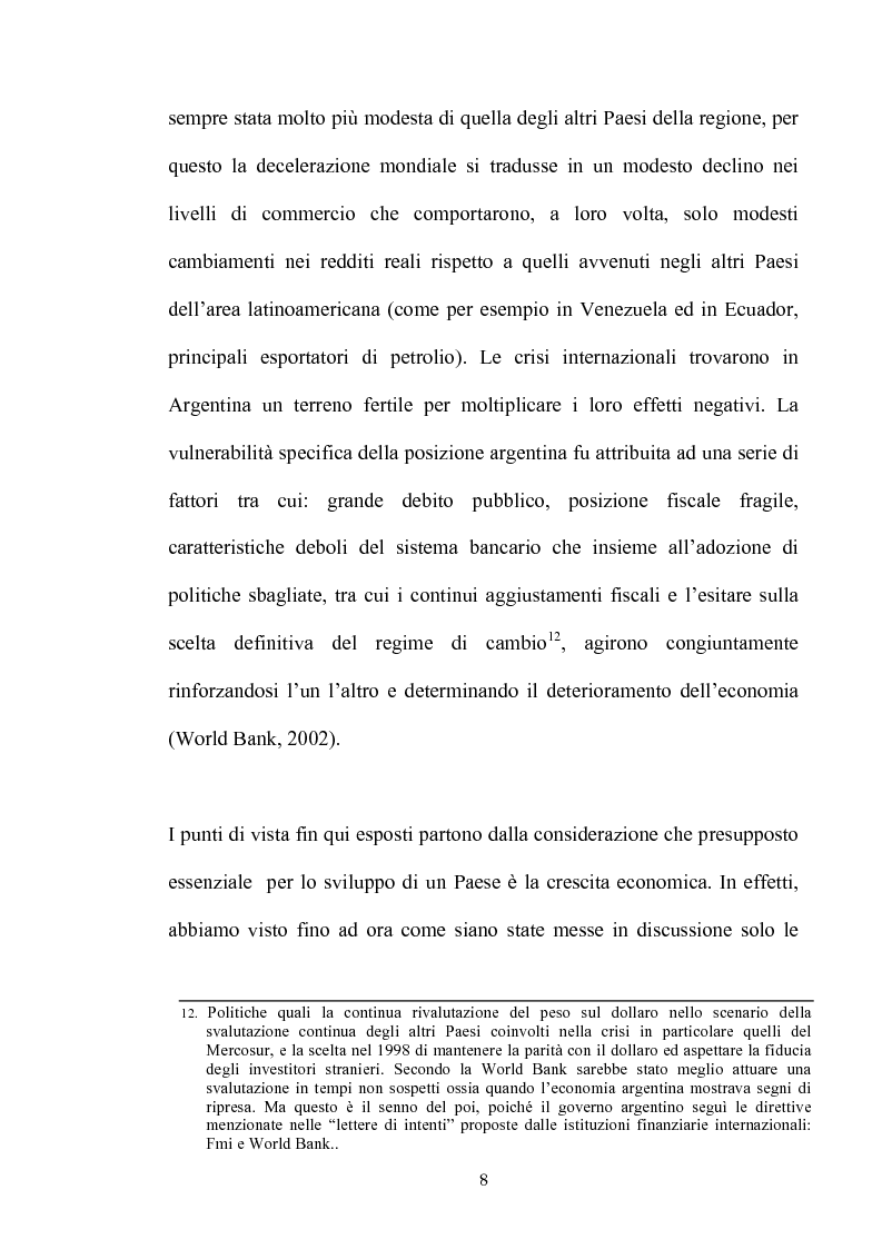 Anteprima della tesi: Dinamiche dello sviluppo in Argentina (1990-2000): relativi problemi di misurazione e proposte, Pagina 7