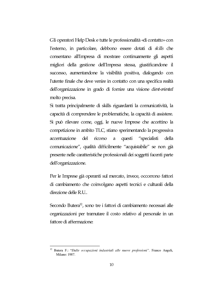 Anteprima della tesi: Le Risorse Umane quale fattore strategico nella competizione aziendale futura: le aziende di TLC., Pagina 10