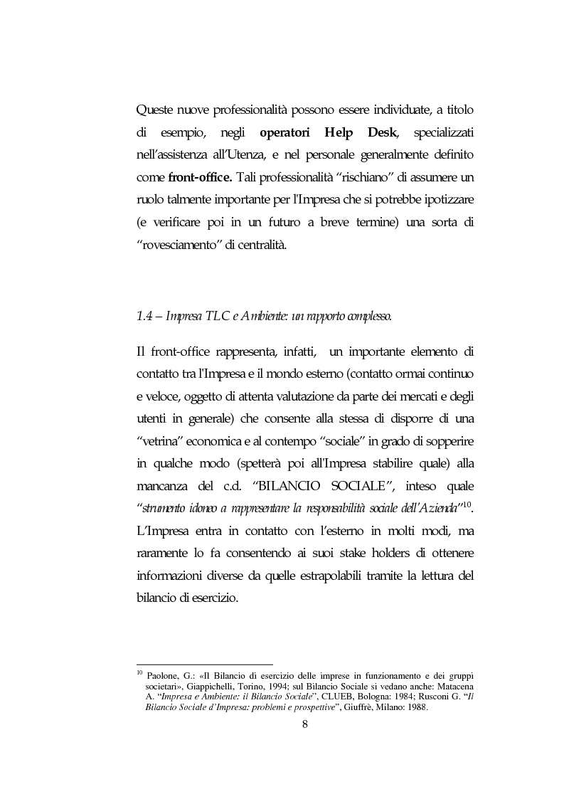 Anteprima della tesi: Le Risorse Umane quale fattore strategico nella competizione aziendale futura: le aziende di TLC., Pagina 8