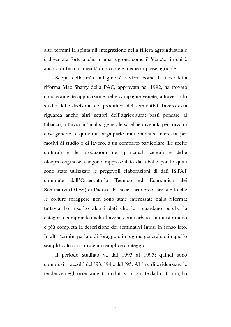 Anteprima della tesi: La riforma Mac Sharry nel Veneto: un'analisi del settore dei seminativi, Pagina 2