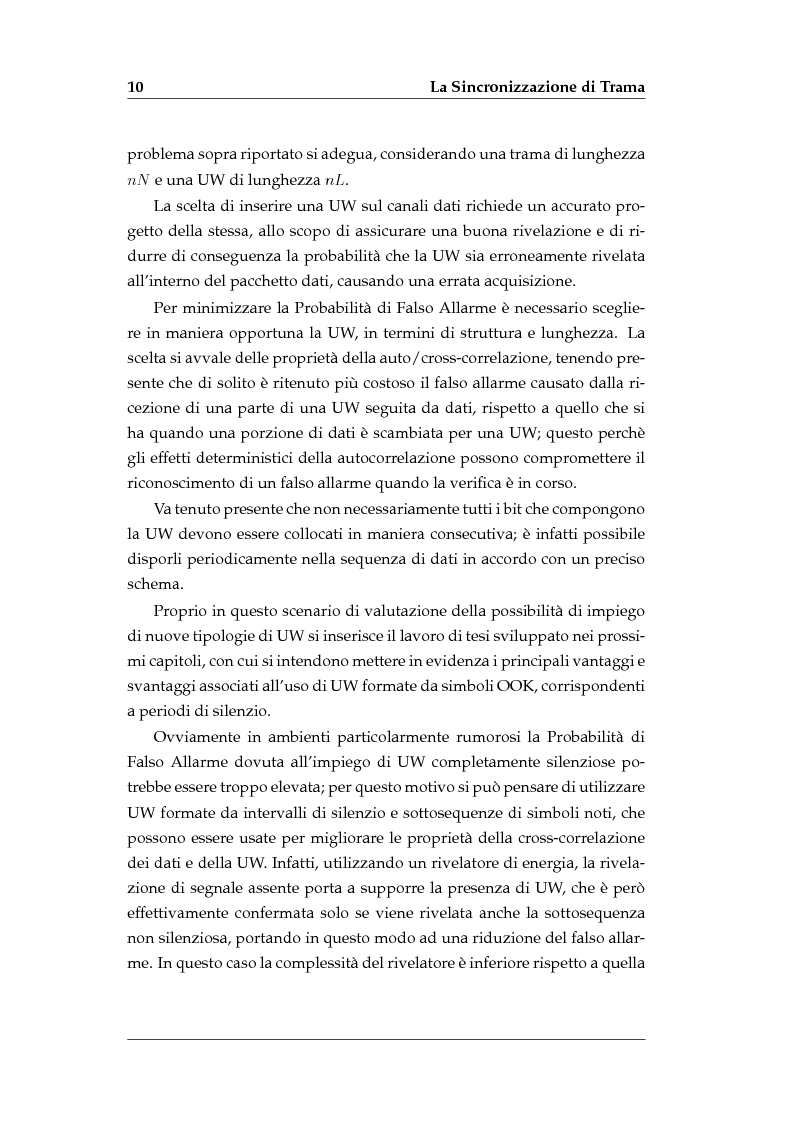 Anteprima della tesi: Sincronizzazione di Trama Non Coerente in Presenza di Errore di Frequenza, Pagina 8