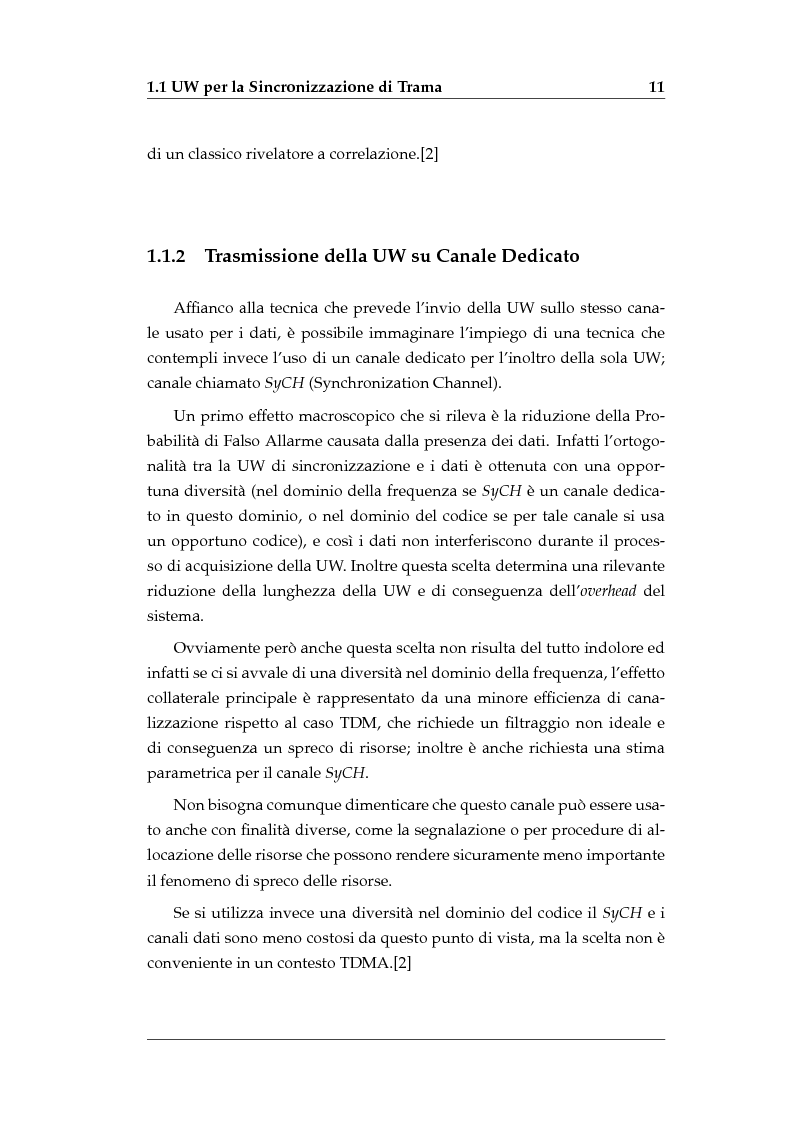 Anteprima della tesi: Sincronizzazione di Trama Non Coerente in Presenza di Errore di Frequenza, Pagina 9