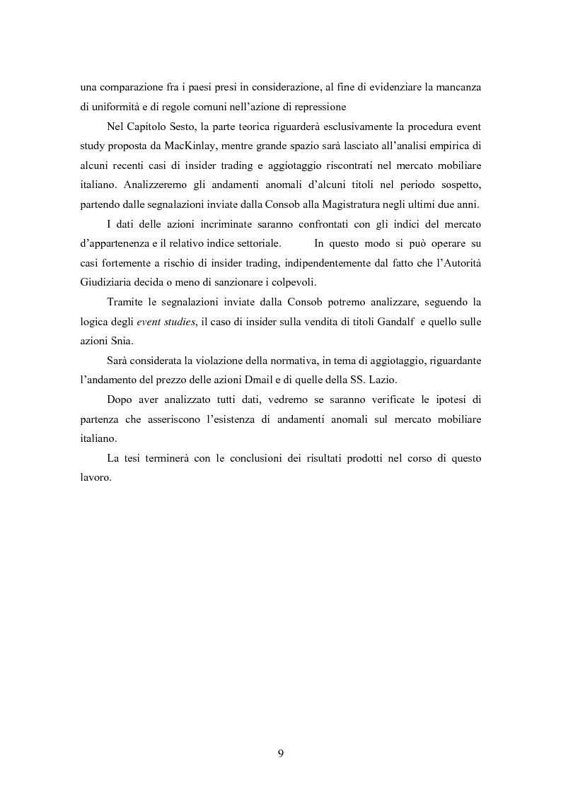 Anteprima della tesi: Insider trading ed efficienza dei mercati finanziari. L'impatto dell'evoluzione della normativa di riferimento in Italia., Pagina 3