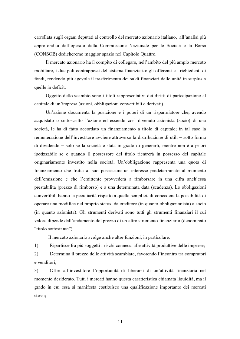 Anteprima della tesi: Insider trading ed efficienza dei mercati finanziari. L'impatto dell'evoluzione della normativa di riferimento in Italia., Pagina 5