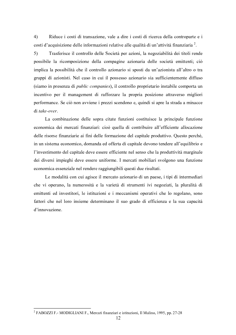 Anteprima della tesi: Insider trading ed efficienza dei mercati finanziari. L'impatto dell'evoluzione della normativa di riferimento in Italia., Pagina 6
