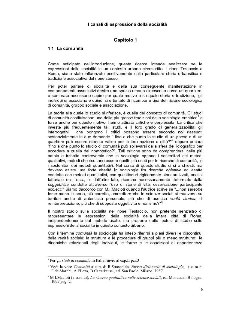 Anteprima della tesi: Socialità e luoghi di aggregazione in un contesto urbano: lo studio di caso del rione Testaccio a Roma, Pagina 4