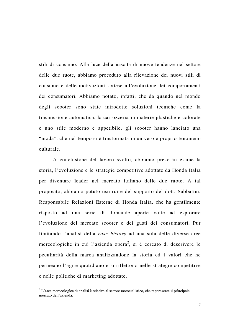 Anteprima della tesi: L'evoluzione del marketing degli scooter: il caso Honda., Pagina 7