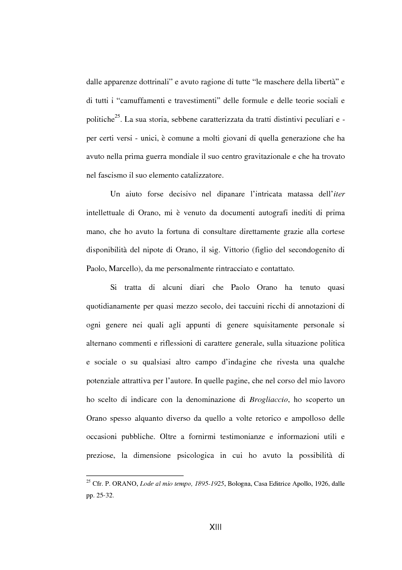 Anteprima della tesi: Il fascista Paolo Orano, giornalista e primo storico del giornalismo (1919-1945), Pagina 10