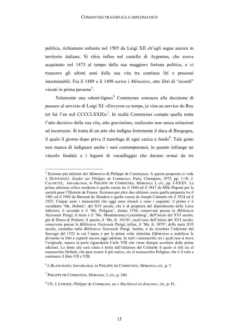 Anteprima della tesi: Storia e testimonianza: i Mémoires di Philippe de Commynes (1447-1511), Pagina 11