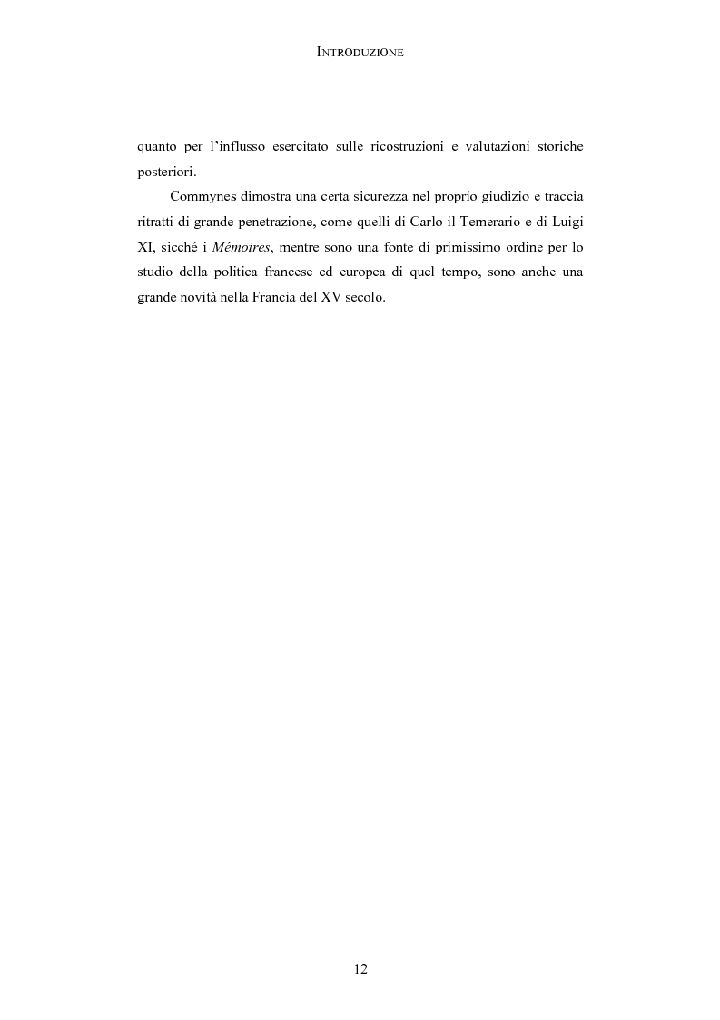 Anteprima della tesi: Storia e testimonianza: i Mémoires di Philippe de Commynes (1447-1511), Pagina 8