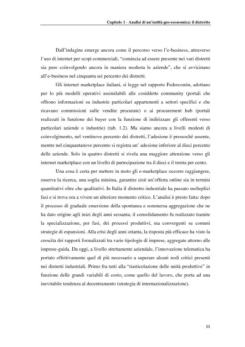 Anteprima della tesi: Distretti produttivi, prerequisiti ambientali e apprendimento. Un'analisi del polo di Barletta, Pagina 11
