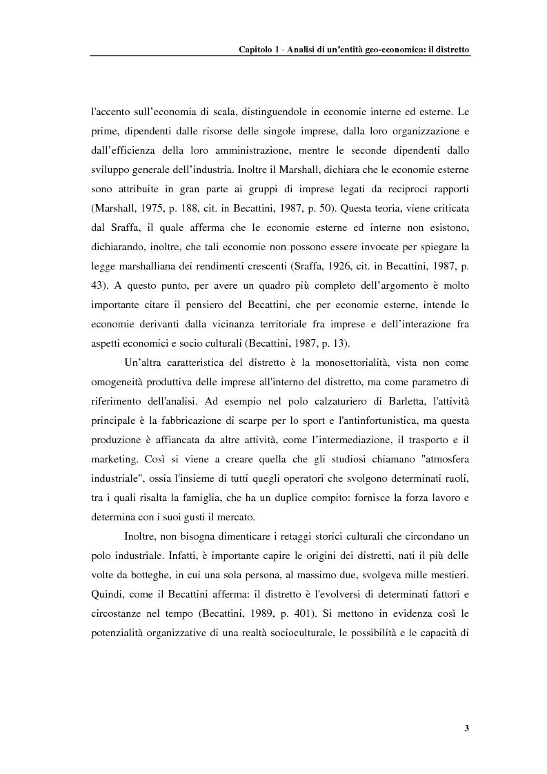 Anteprima della tesi: Distretti produttivi, prerequisiti ambientali e apprendimento. Un'analisi del polo di Barletta, Pagina 3