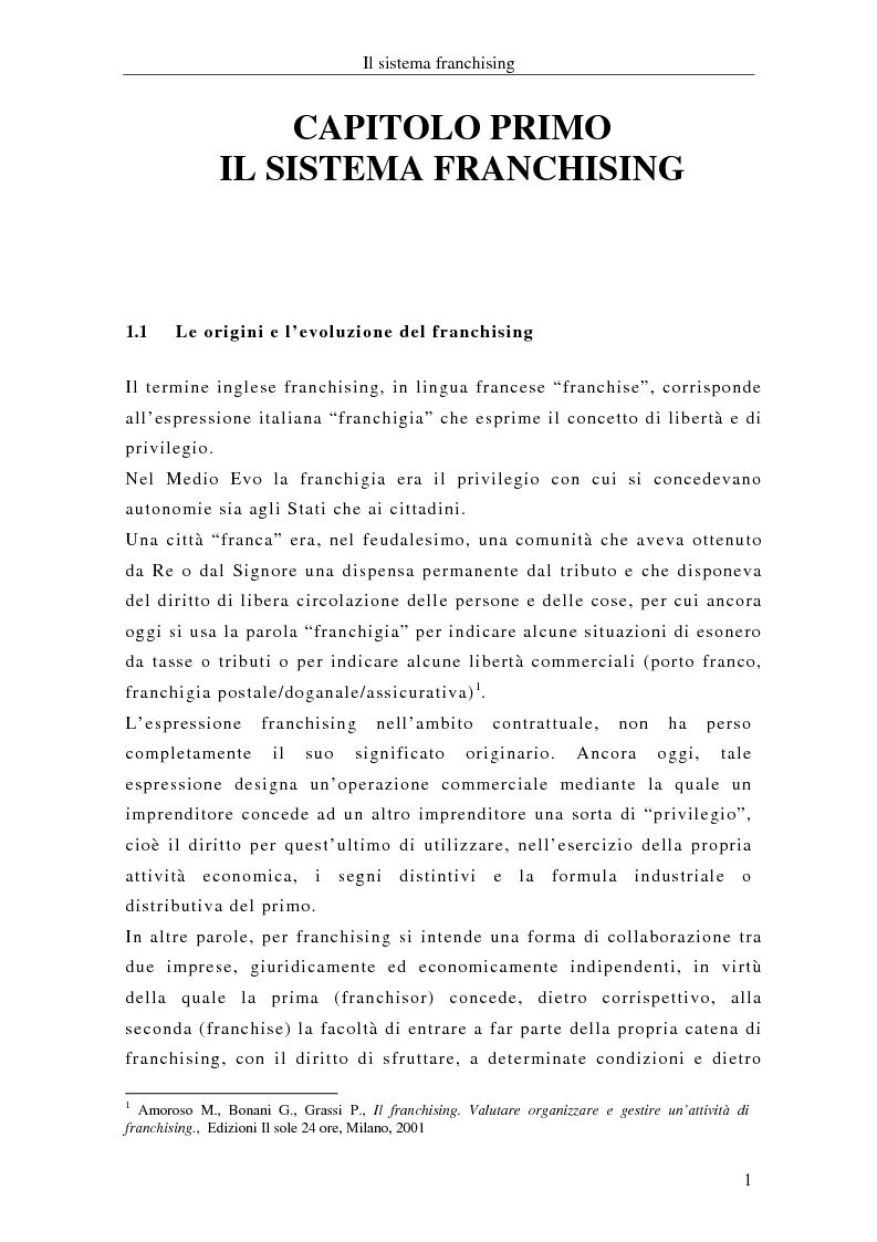 Anteprima della tesi: Il franchising internazionale nel settore moda, Pagina 4