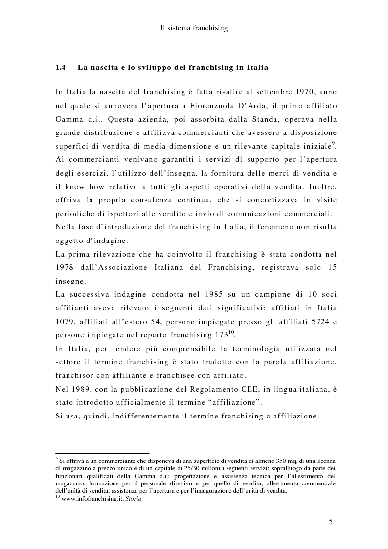 Anteprima della tesi: Il franchising internazionale nel settore moda, Pagina 8