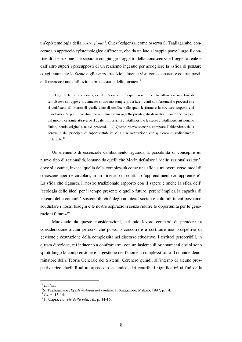 Anteprima della tesi: Teoria dei sistemi e pedagogia della complessità: fondamenti, orientamenti, problemi, Pagina 5