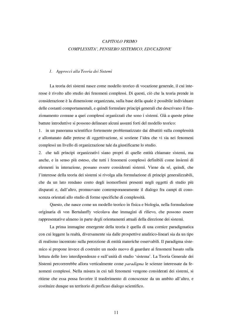 Anteprima della tesi: Teoria dei sistemi e pedagogia della complessità: fondamenti, orientamenti, problemi, Pagina 8