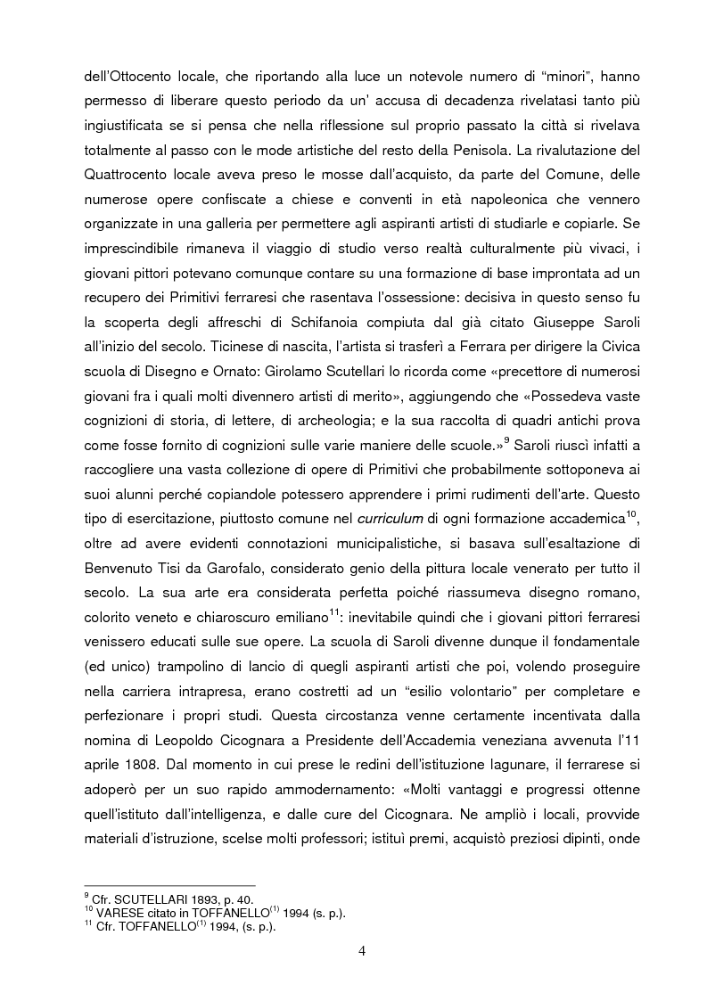 Anteprima della tesi: Un artista ferrarese a Trieste: Giovanni Pagliarini, Pagina 3