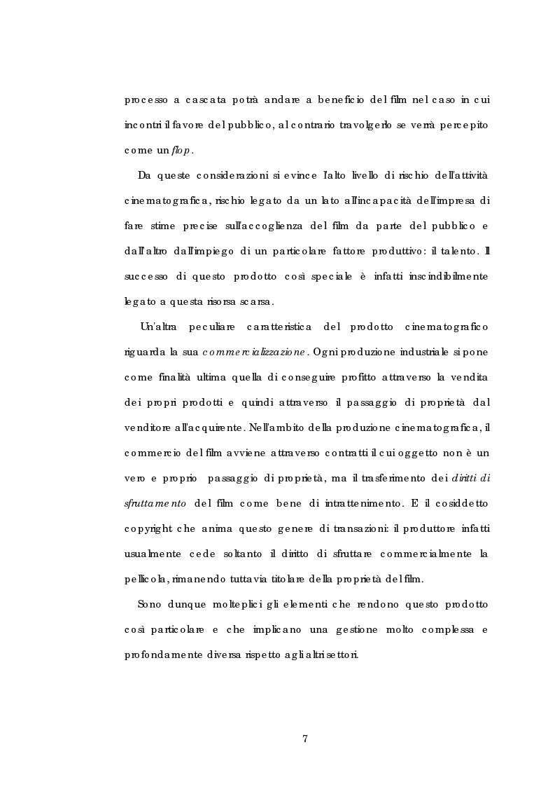 Anteprima della tesi: Problematiche gestionali delle imprese di produzione cinematografica, Pagina 11