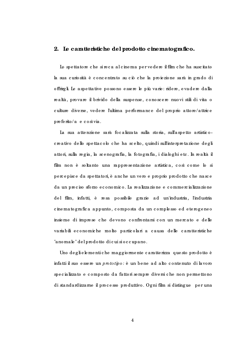 Anteprima della tesi: Problematiche gestionali delle imprese di produzione cinematografica, Pagina 8