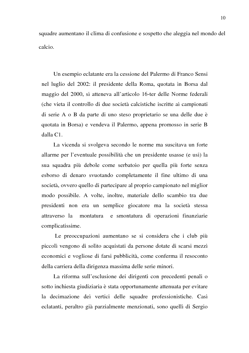 Anteprima della tesi: La crisi del calcio italiano: dal caso Lentini al decreto salva-calcio, Pagina 14