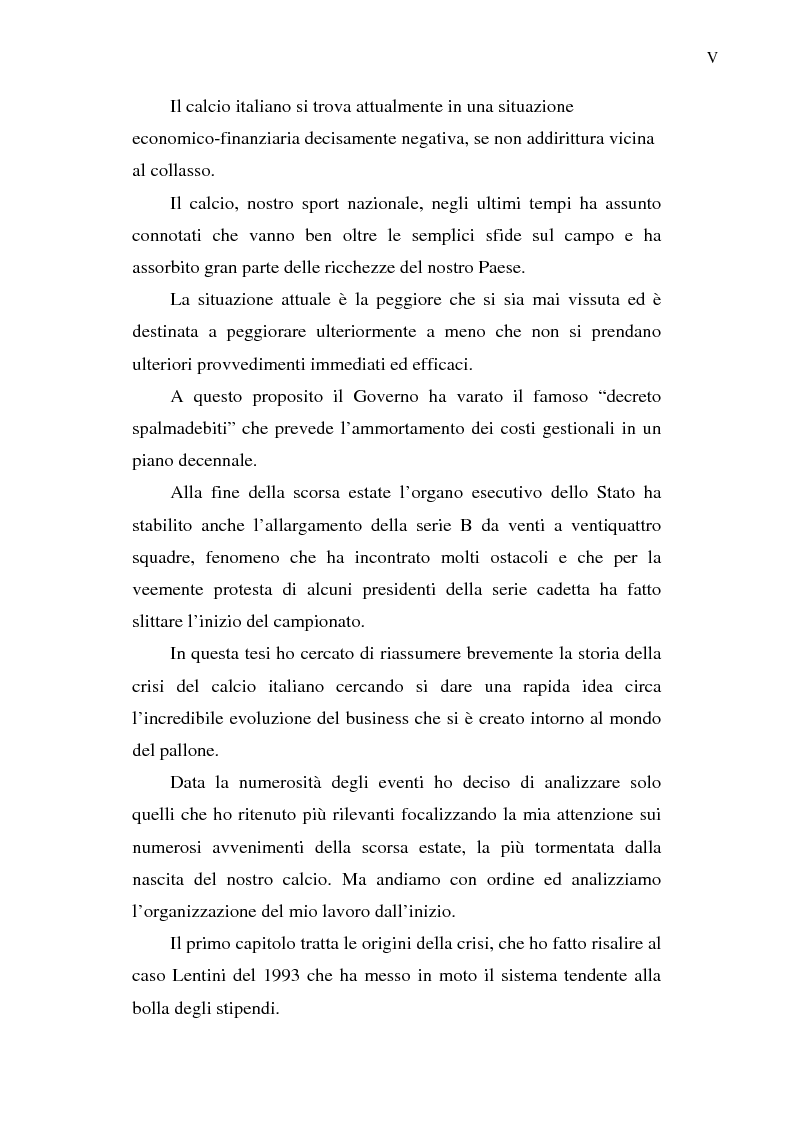 Anteprima della tesi: La crisi del calcio italiano: dal caso Lentini al decreto salva-calcio, Pagina 2