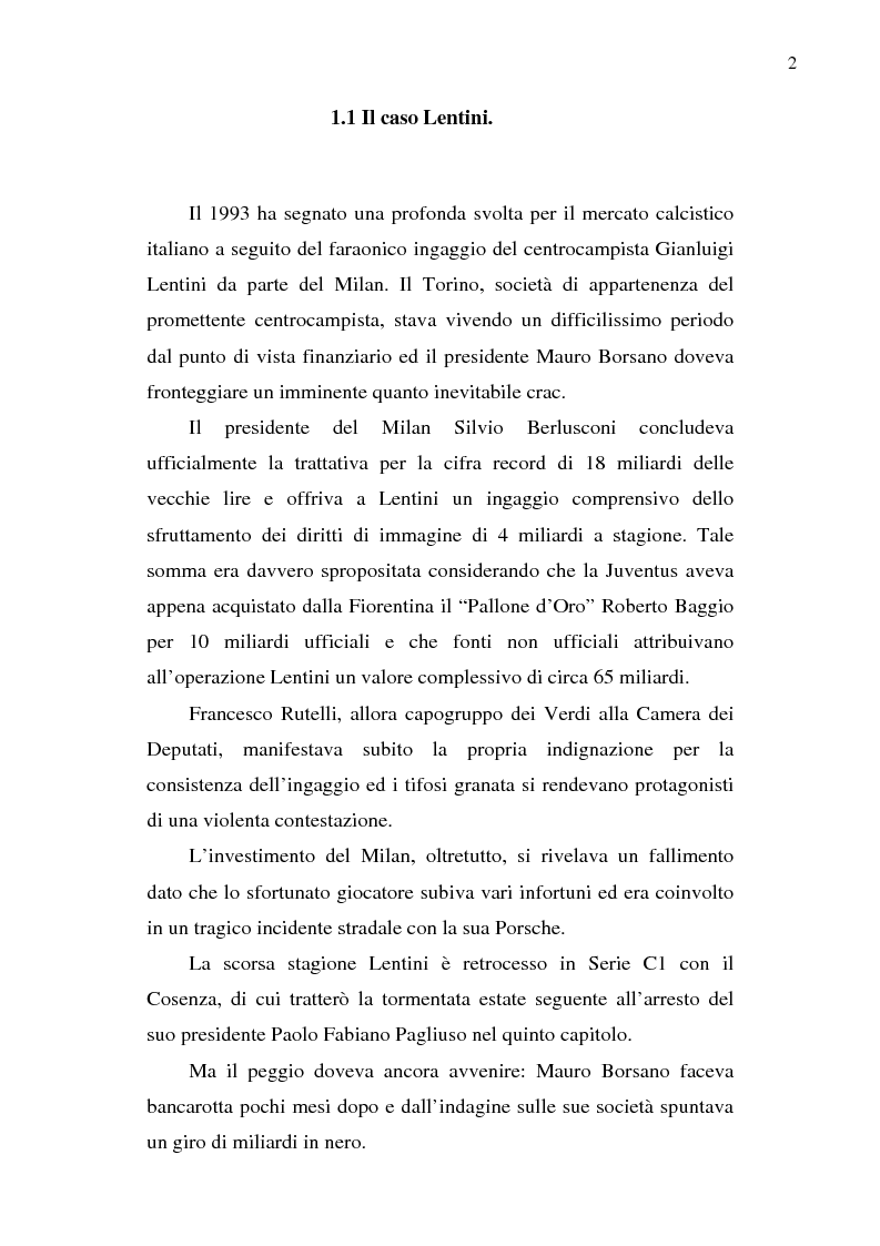 Anteprima della tesi: La crisi del calcio italiano: dal caso Lentini al decreto salva-calcio, Pagina 6