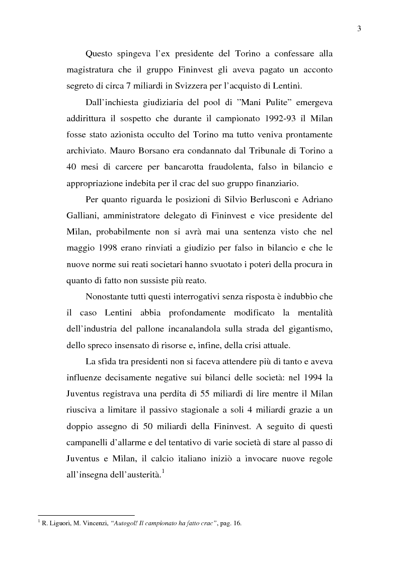 Anteprima della tesi: La crisi del calcio italiano: dal caso Lentini al decreto salva-calcio, Pagina 7