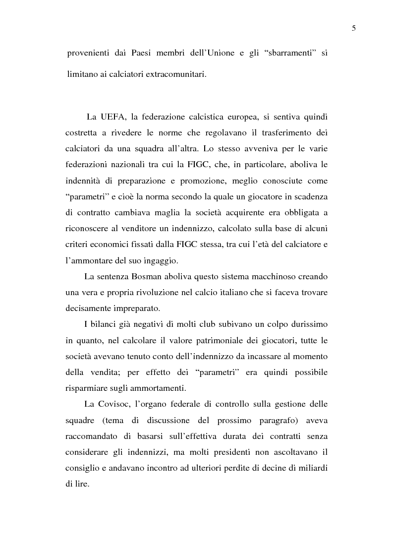 Anteprima della tesi: La crisi del calcio italiano: dal caso Lentini al decreto salva-calcio, Pagina 9
