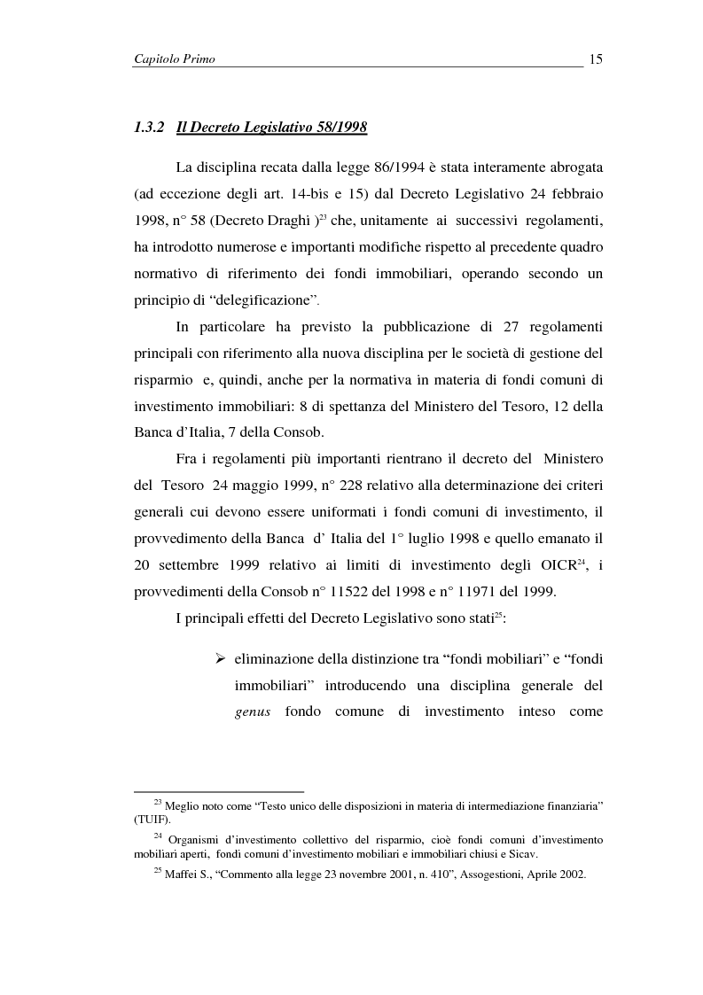 Anteprima della tesi: I fondi comuni di investimento immobiliari, Pagina 15