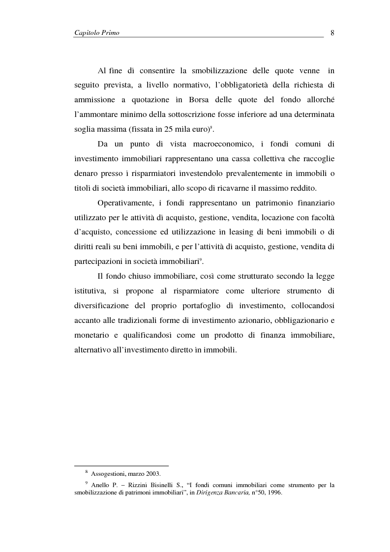 Anteprima della tesi: I fondi comuni di investimento immobiliari, Pagina 8