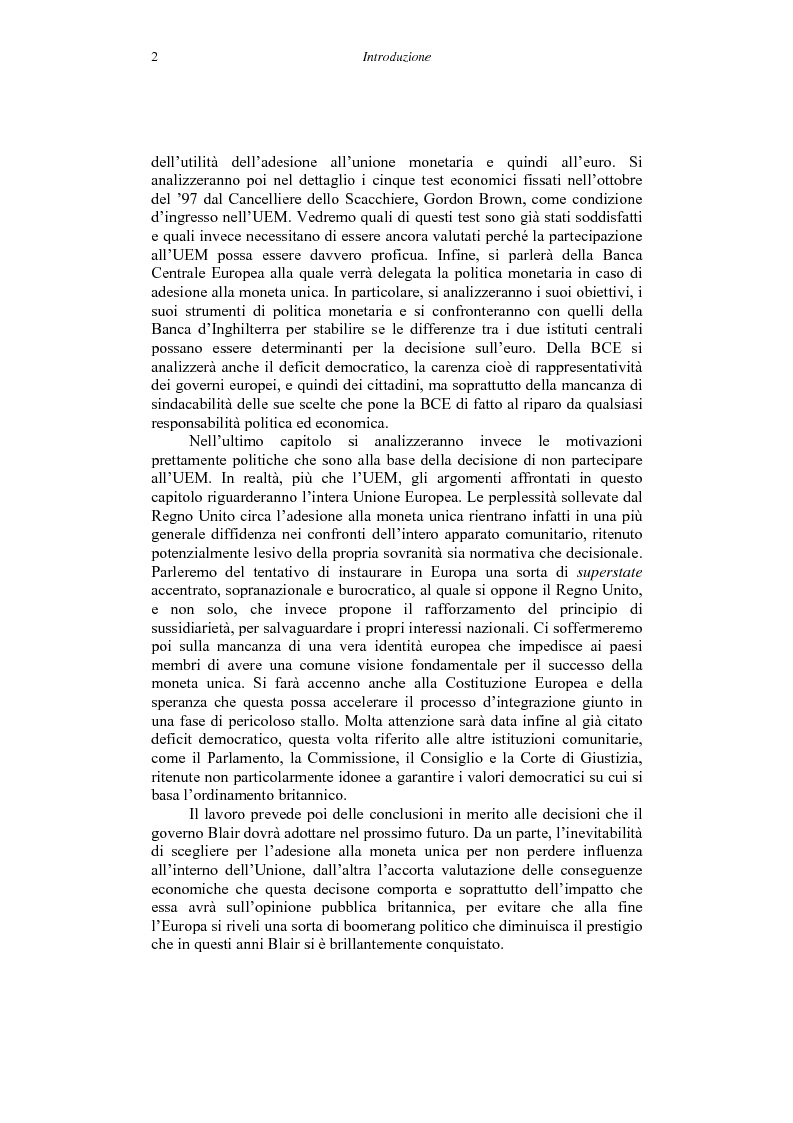 Anteprima della tesi: Il ''no'' del Regno Unito all'euro, Pagina 2