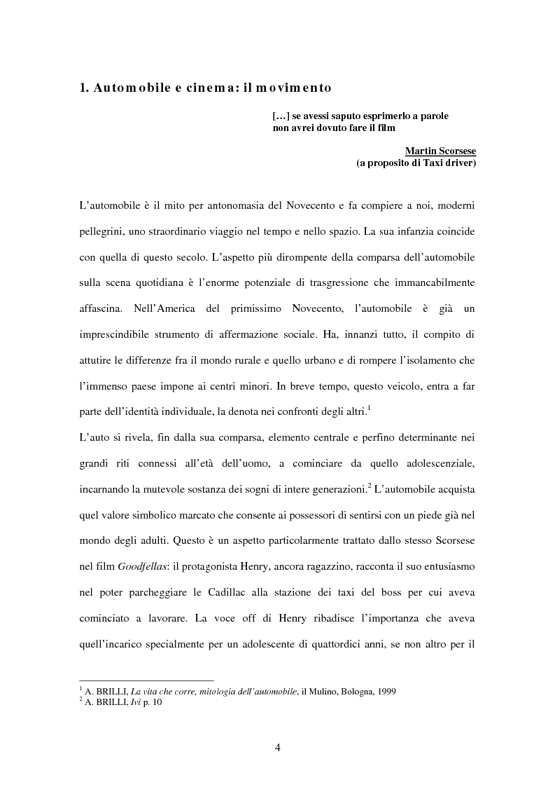Anteprima della tesi: L'automobile nel cinema di Martin Scorsese, Pagina 4