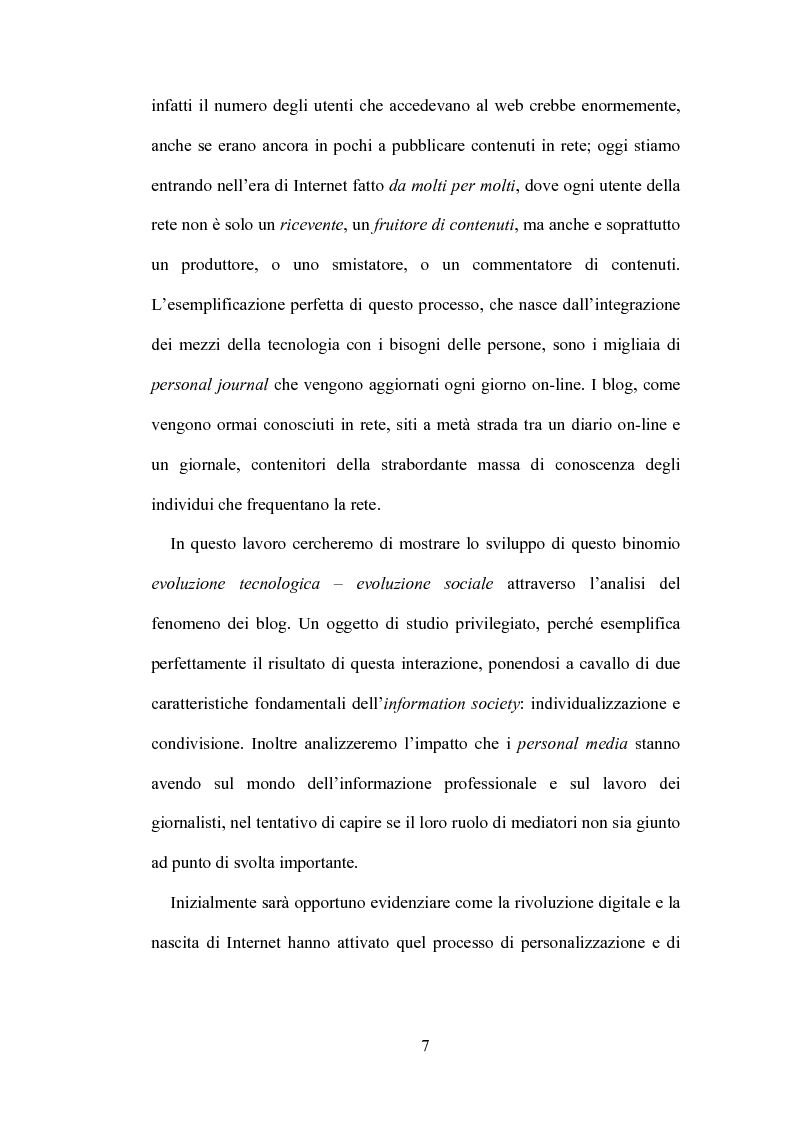 Anteprima della tesi: Blog: l'informazione al tempo dei personal media, Pagina 5