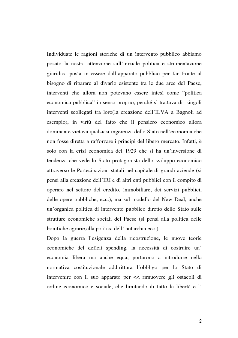 Anteprima della tesi: I procedimenti e gli istituti finalizzati allo sviluppo economico: i patti territoriali e i PIT, Pagina 2