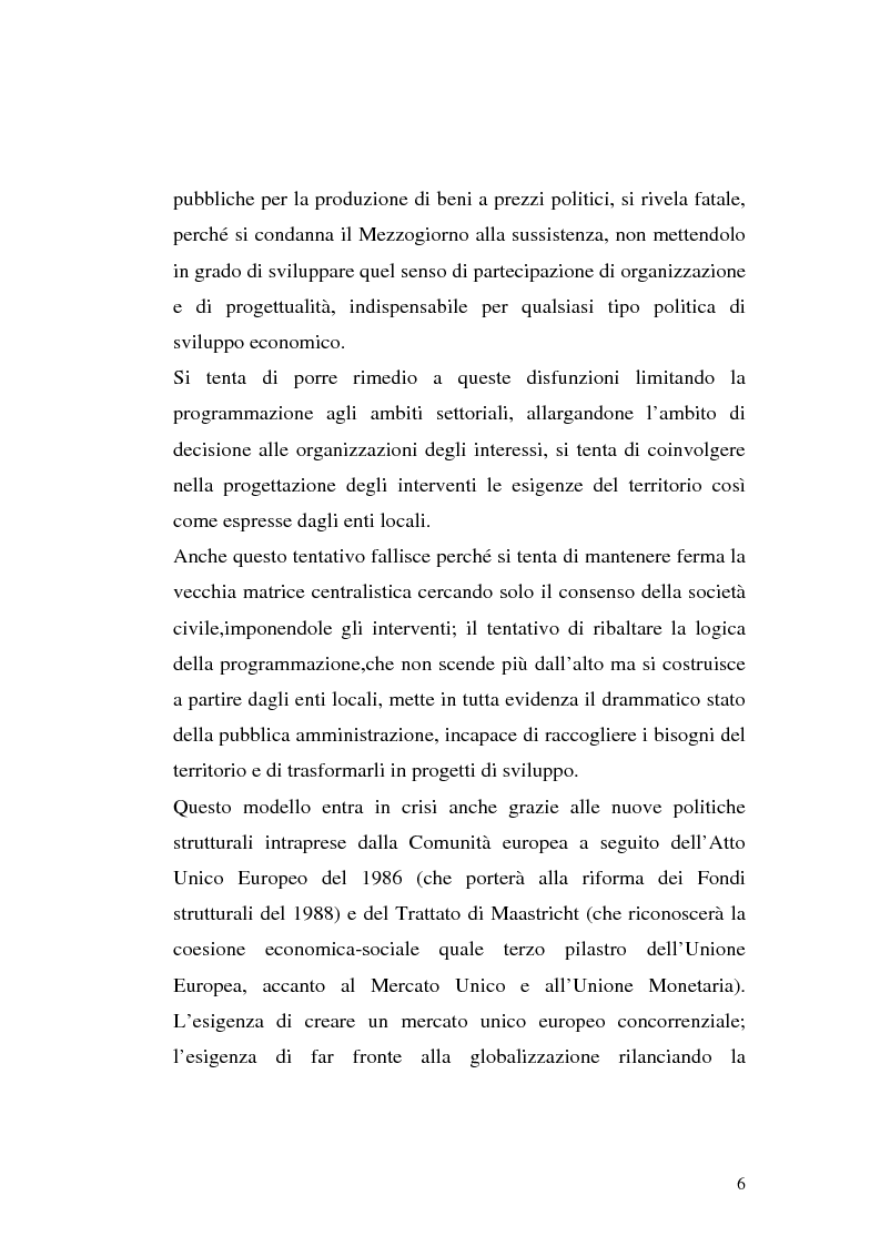 Anteprima della tesi: I procedimenti e gli istituti finalizzati allo sviluppo economico: i patti territoriali e i PIT, Pagina 6