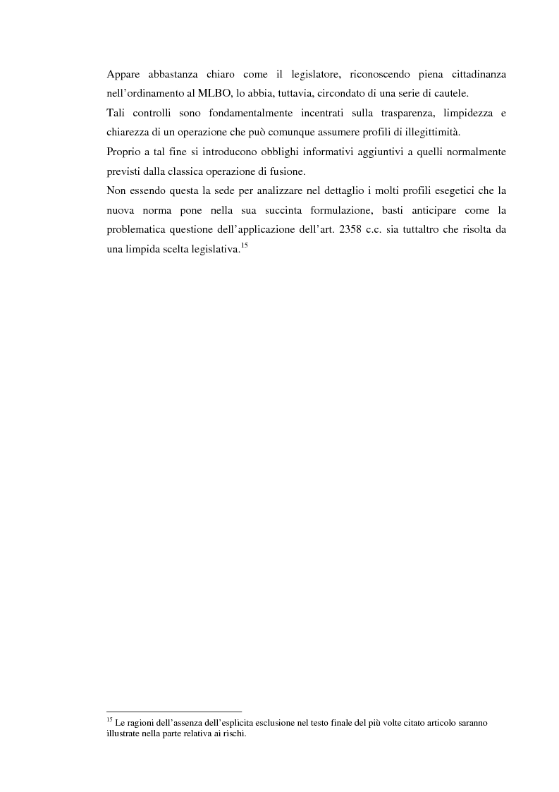 Anteprima della tesi: Le operazioni di ''merger leveraged buy-out'' nella prospettiva della banca finanziatrice, Pagina 6