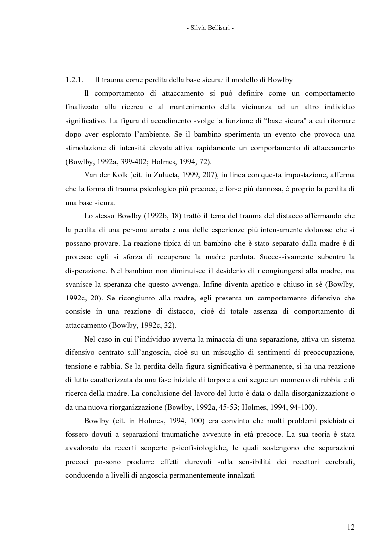 Anteprima della tesi: La flessibilità nel concetto di sé e del mondo come alternativa al disturbo da stress post-traumatico secondo la teoria cognitivo-comportamentale, Pagina 11