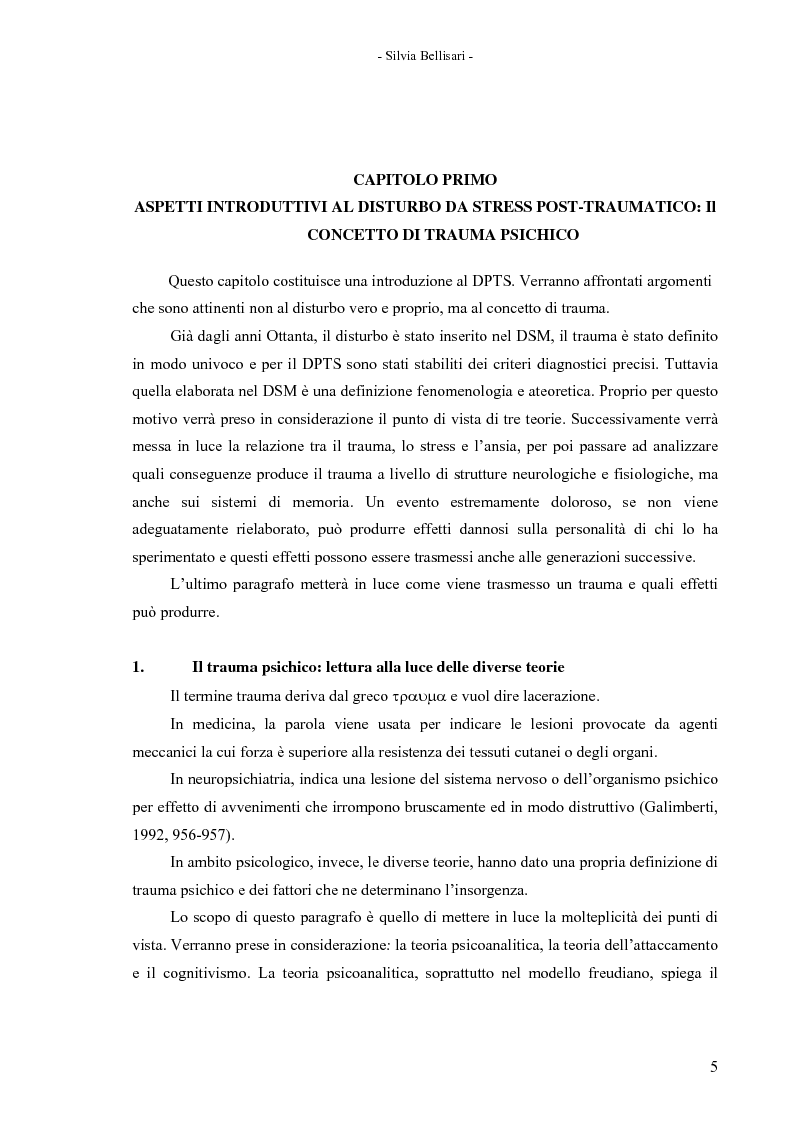 Anteprima della tesi: La flessibilità nel concetto di sé e del mondo come alternativa al disturbo da stress post-traumatico secondo la teoria cognitivo-comportamentale, Pagina 4