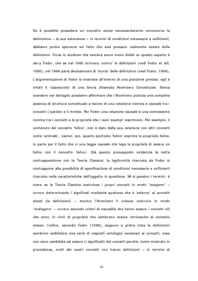 Anteprima della tesi: Concetti, similarità e teoria: verso il modello ibrido, Pagina 14