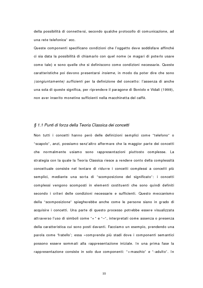 Anteprima della tesi: Concetti, similarità e teoria: verso il modello ibrido, Pagina 8