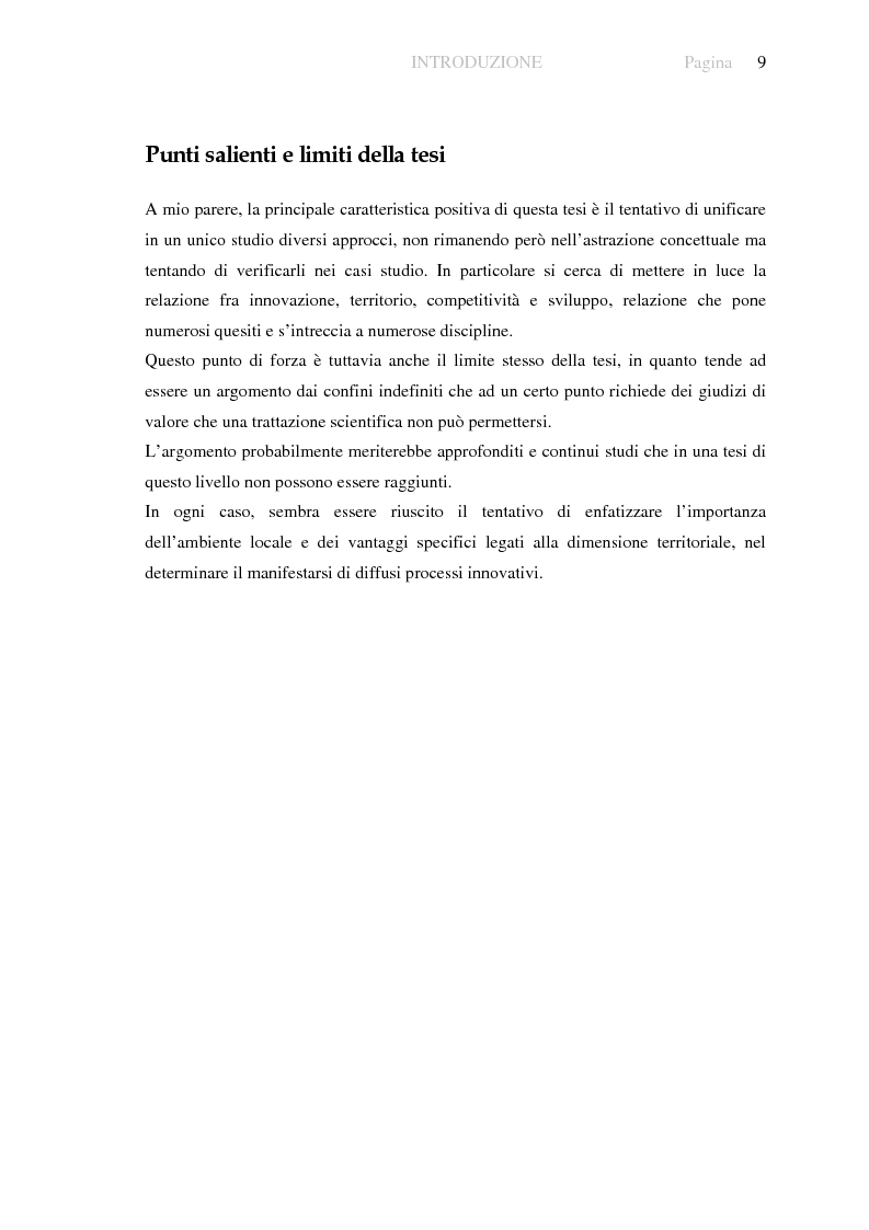 Anteprima della tesi: Innovazione e sviluppo locale: esperienze a confronto, Pagina 5