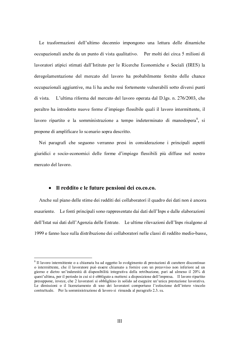 Anteprima della tesi: La flessibilità del mercato del lavoro italiano. Profili giuridici ed effetti socio-economici., Pagina 3