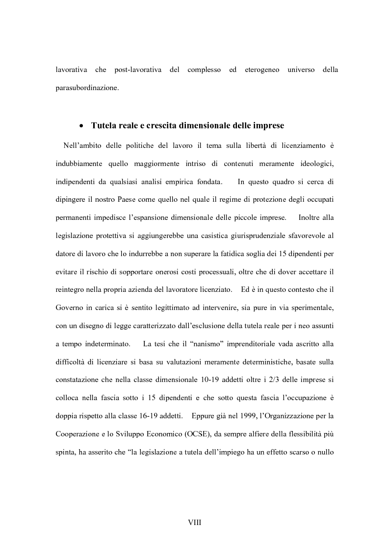 Anteprima della tesi: La flessibilità del mercato del lavoro italiano. Profili giuridici ed effetti socio-economici., Pagina 8