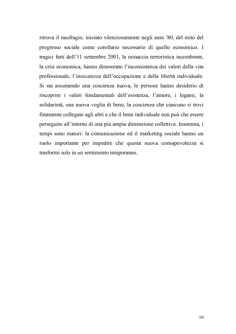 Anteprima della tesi: Il marketing sociale. Una nuova prospettiva a chi lavora per un mondo migliore, Pagina 10