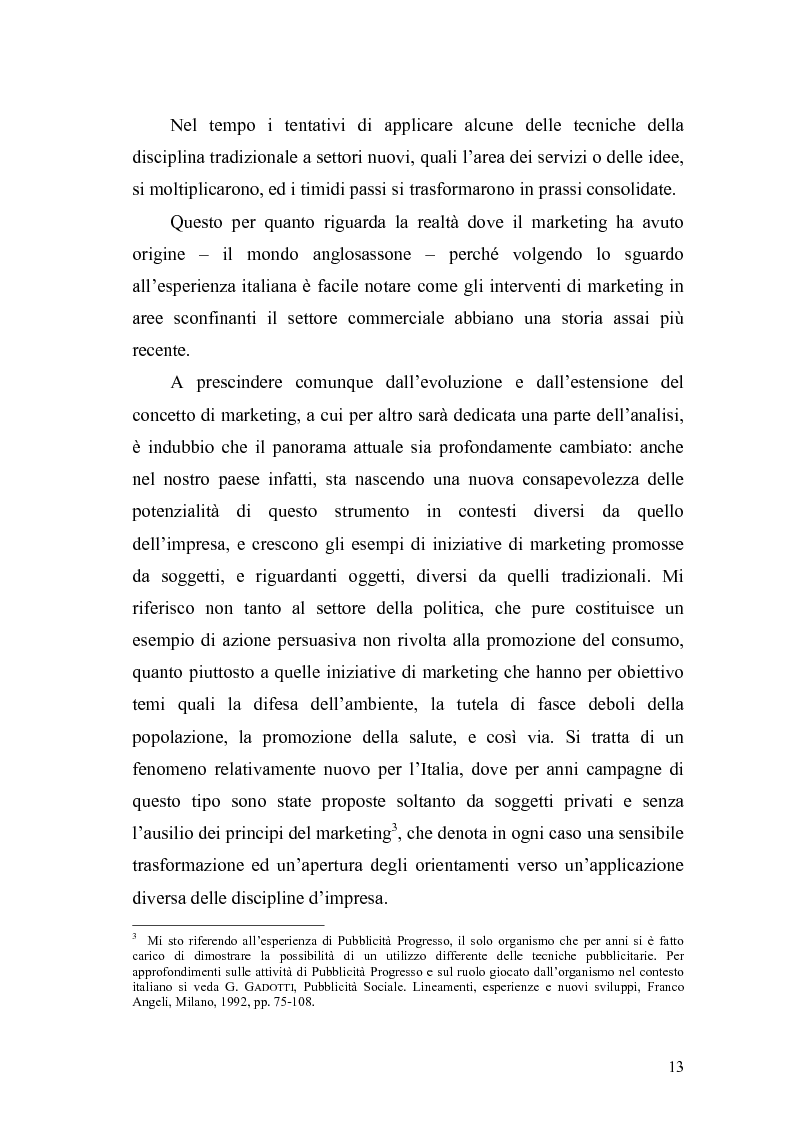 Anteprima della tesi: Il marketing sociale. Una nuova prospettiva a chi lavora per un mondo migliore, Pagina 13