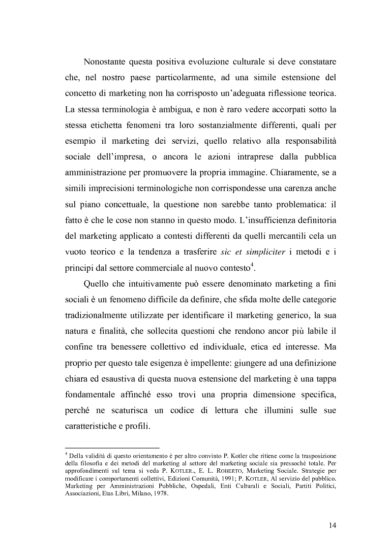 Anteprima della tesi: Il marketing sociale. Una nuova prospettiva a chi lavora per un mondo migliore, Pagina 14