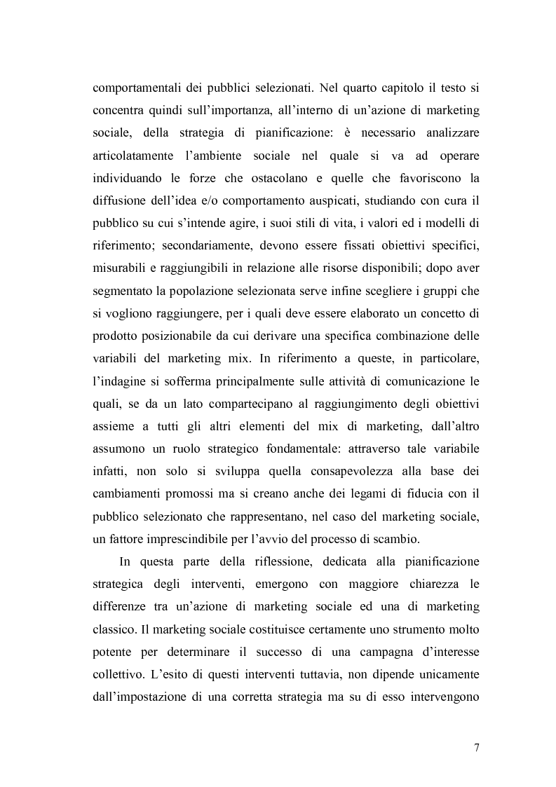 Anteprima della tesi: Il marketing sociale. Una nuova prospettiva a chi lavora per un mondo migliore, Pagina 7
